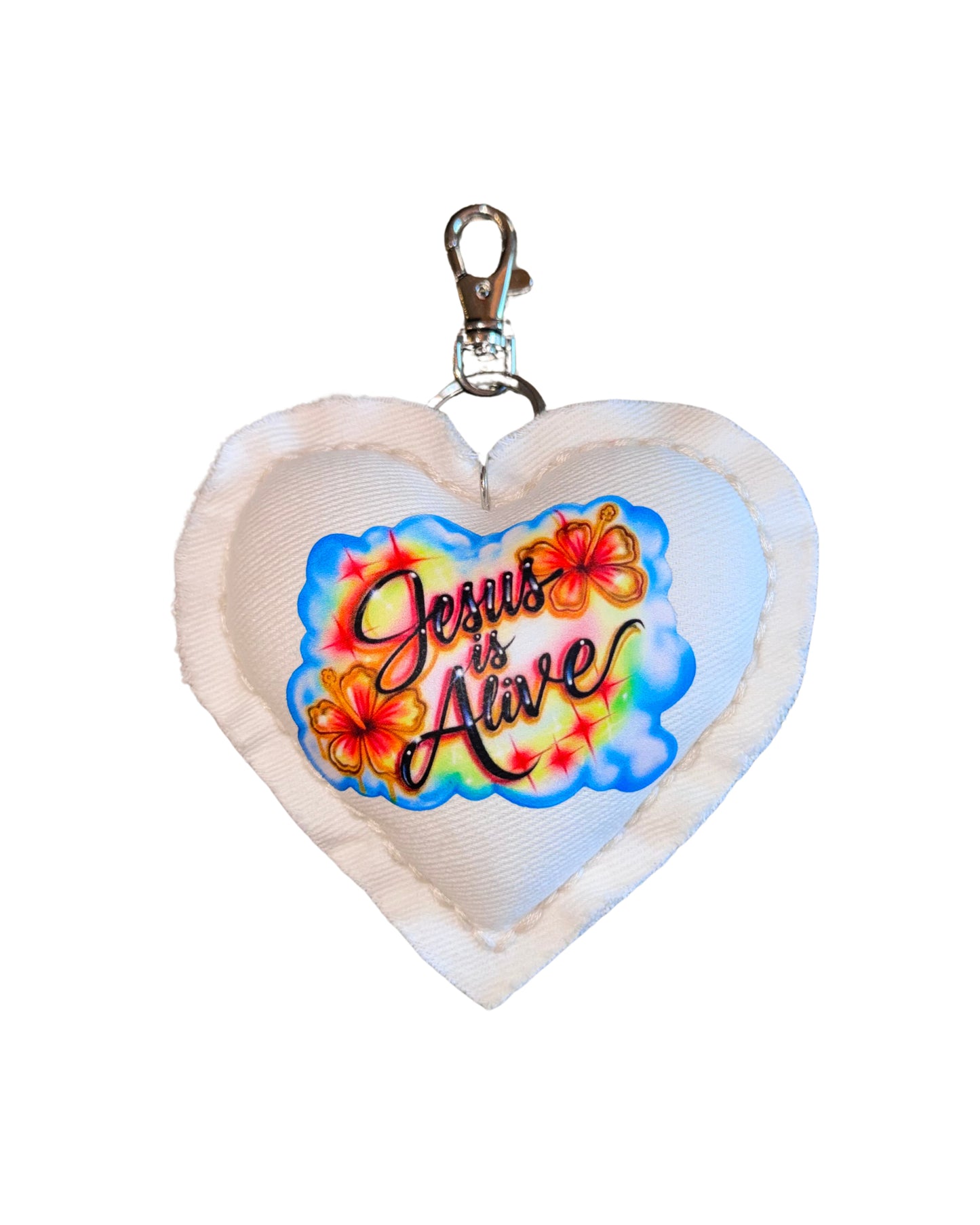 Jesus is Alive Airbrush Denim Charm