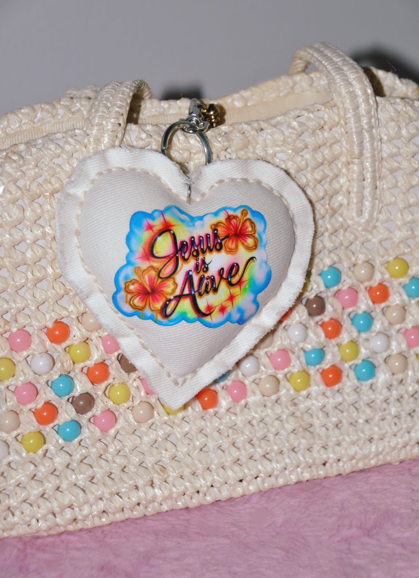 Jesus is Alive Airbrush Denim Charm