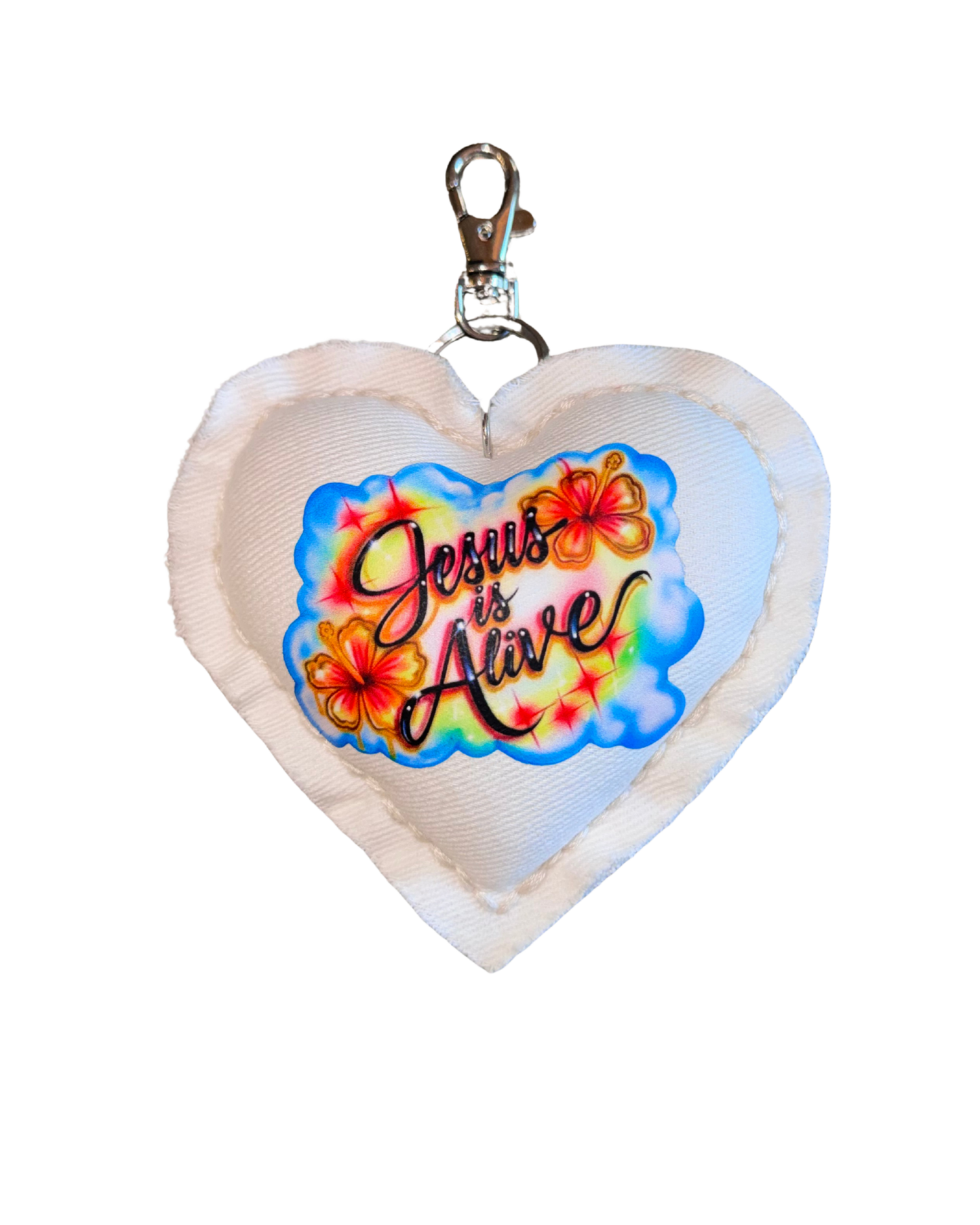 Jesus is Alive Airbrush Denim Charm