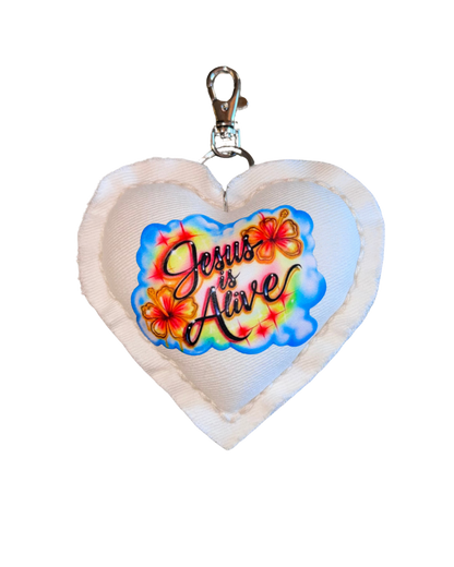 Jesus is Alive Airbrush Denim Charm
