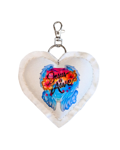 Jesus is Alive Airbrush Denim Charm