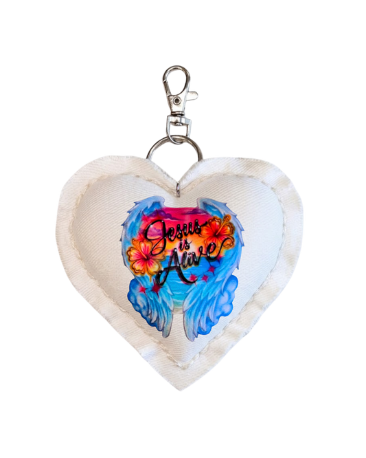 Jesus is Alive Airbrush Denim Charm
