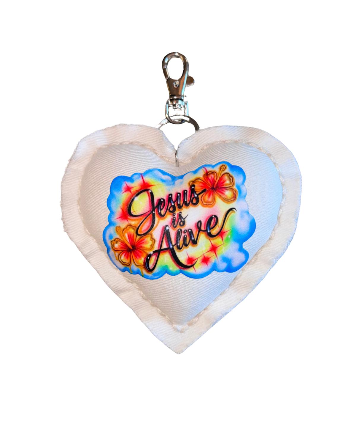 Jesus is Alive Airbrush Denim Charm